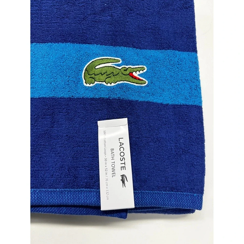 Lacoste Blue Bath Towel‎ 100% Cotton 30